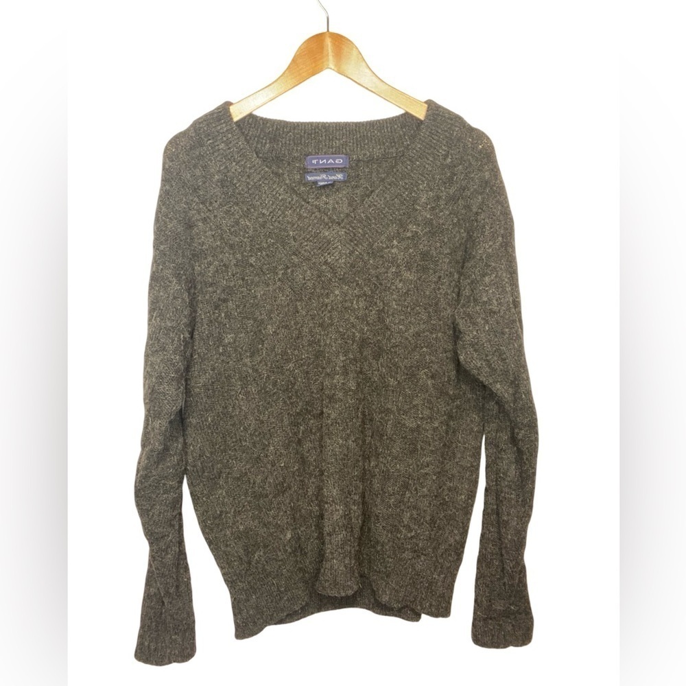 Gant Hand Framed V Neck Sweater Alpaca/Wool  Size Large